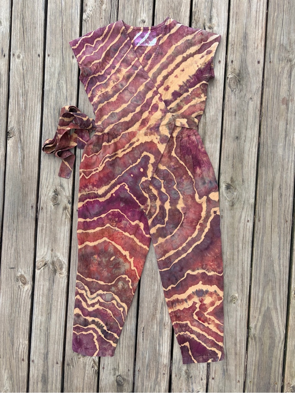 notPERFECTLINEN Ice Dyed Margaret Wrap Jumpsuit - Picture 2 of 11